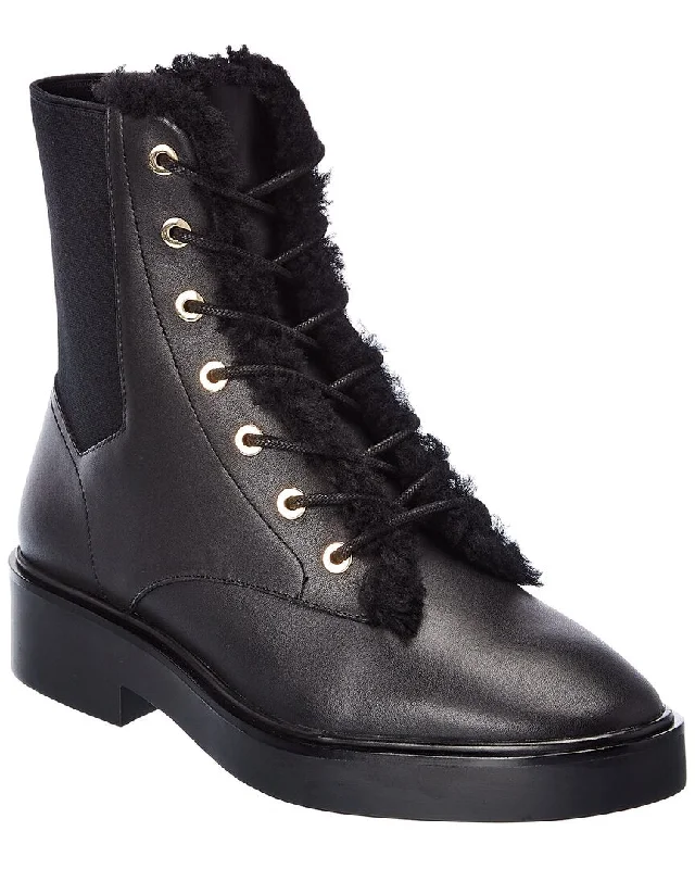 Stuart Weitzman Henley Chill Leather Combat Boot