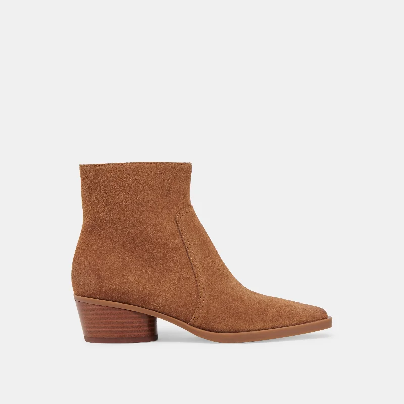 FAHARI H2O WIDE BOOTIES BROWN SUEDE