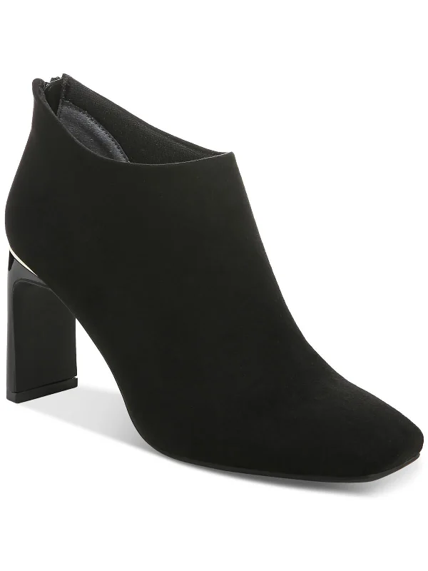 Brittnee  Womens Zipper Faux Suede Booties