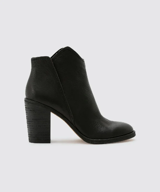 Shep Booties - Black Leather