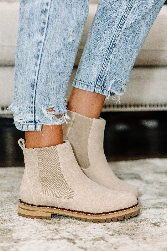 Looking Great Suede Sand Booties