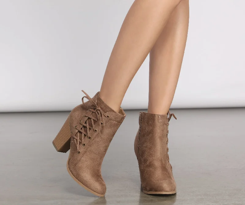 Stacked on Style Faux Suede Booties