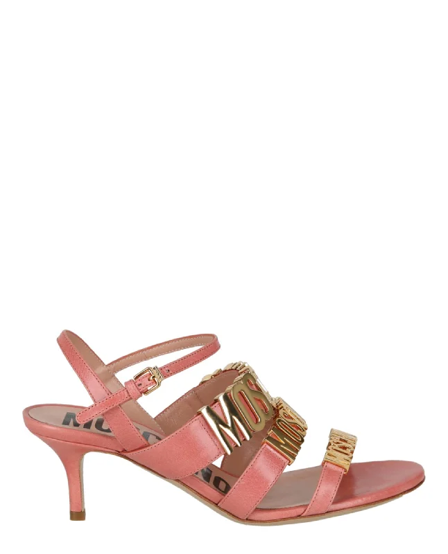 Degrade Metal Logo Heeled Sandals