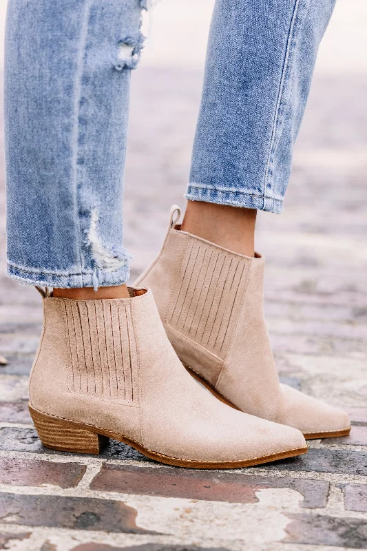 Take Care Taupe Brown Booties