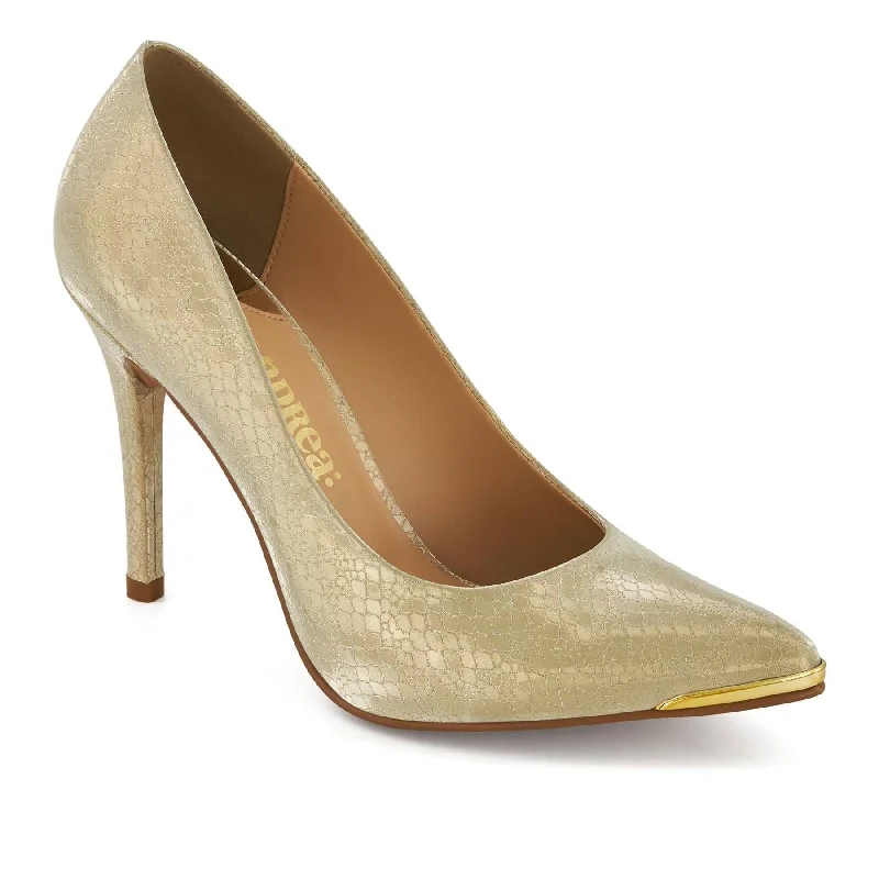 Andrea Classic High Heels With Metallic Gold Detail