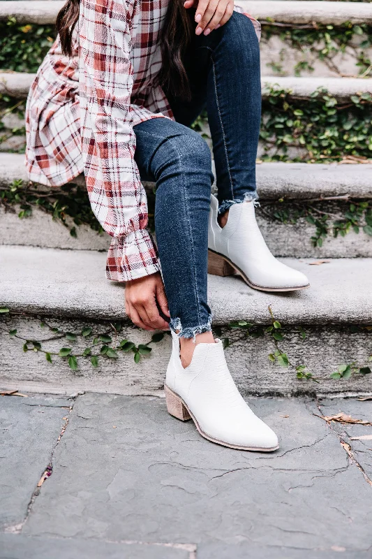 Better Out West White Croc Booties