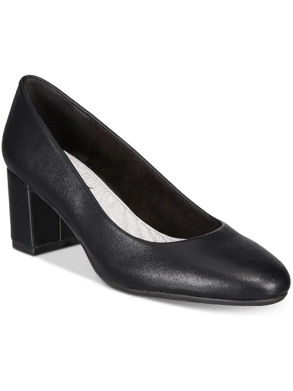 Proper Womens Faux Leather Block Heel Pumps