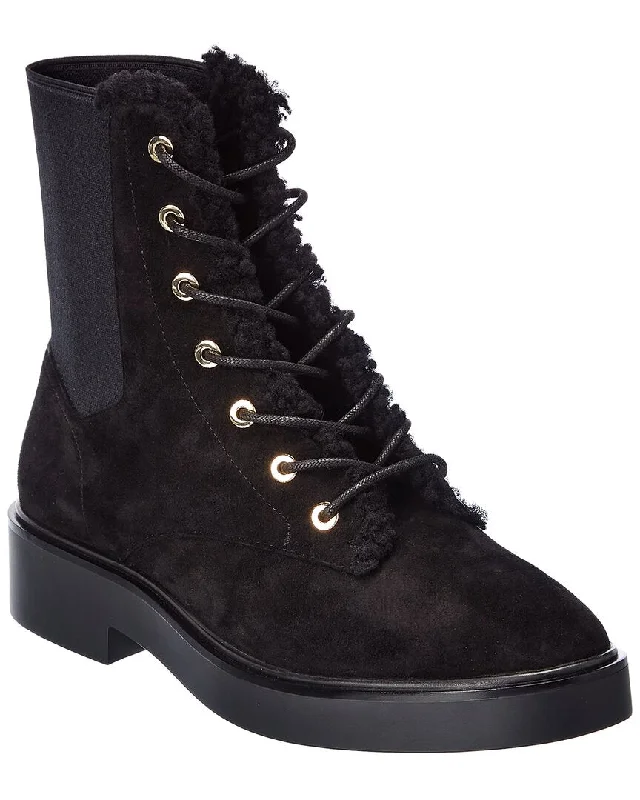 Stuart Weitzman Henley Chill Suede Combat Boot