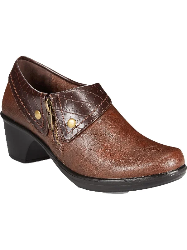 Darcy Womens Faux Leather Embossed Booties