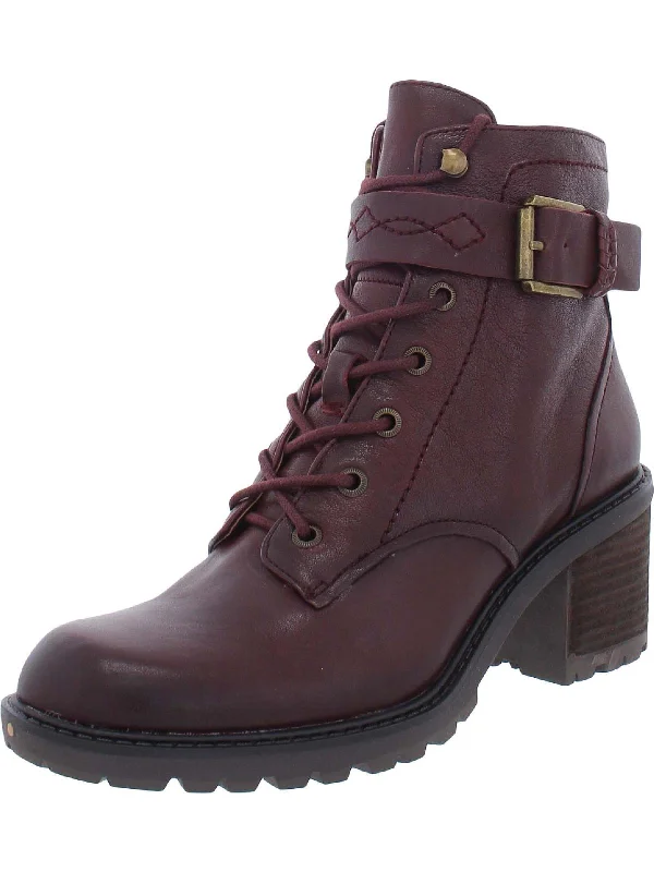 Gemma Womens Zipper Booties Combat & Lace-up Boots