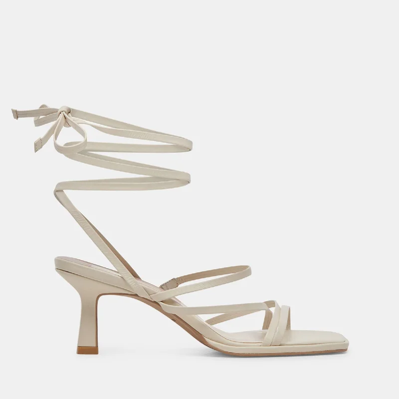 Malabo Heels Ivory Leather