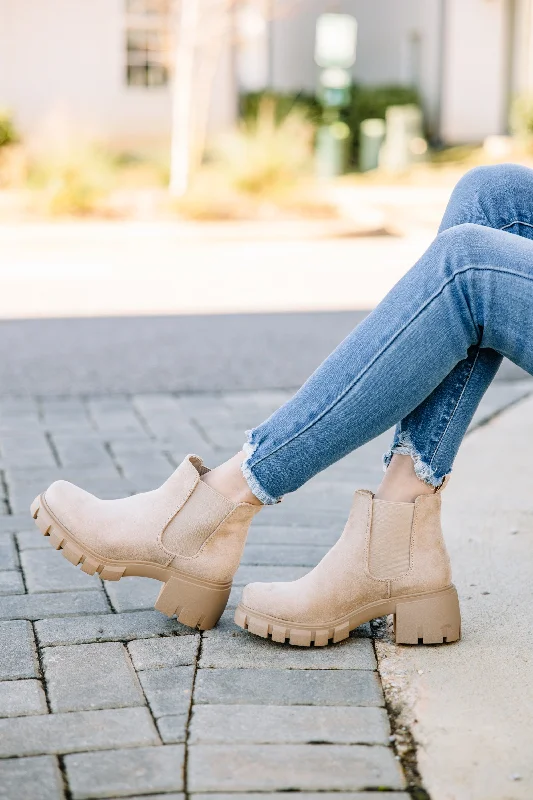 In My Future Taupe Brown Chelsea Booties