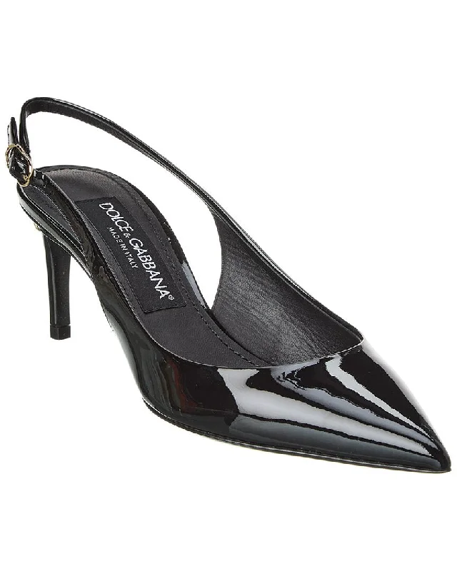 Dolce & Gabbana DG Logo Patent Slingback Pump