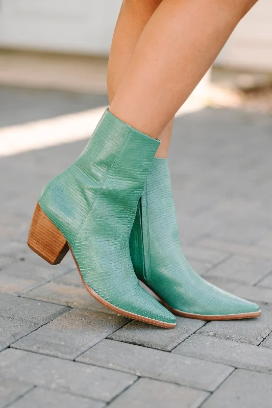 Matisse: Remember You Well Jade Green Snake Booties