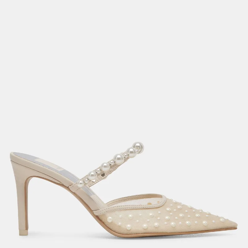 Katik Pearl Heels Ivory Mesh