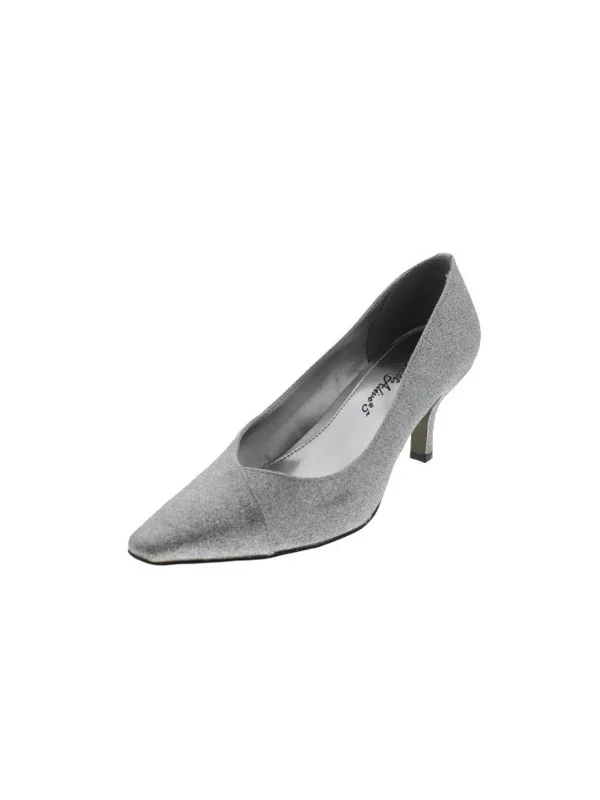 Chiffon Womens Glitter Pointed-Toe Pumps