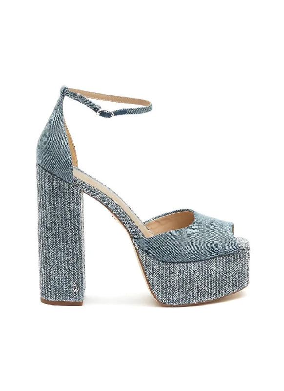 Kori Platform Sandal In New Blue Denim