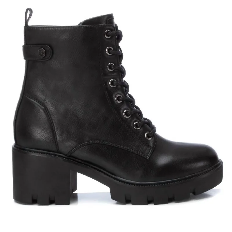 Women's Combat Booties In Black