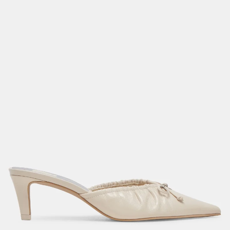 Kairi Mid Heels Ivory Crinkle Patent