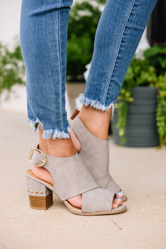 Girl About Town Taupe Brown Booties