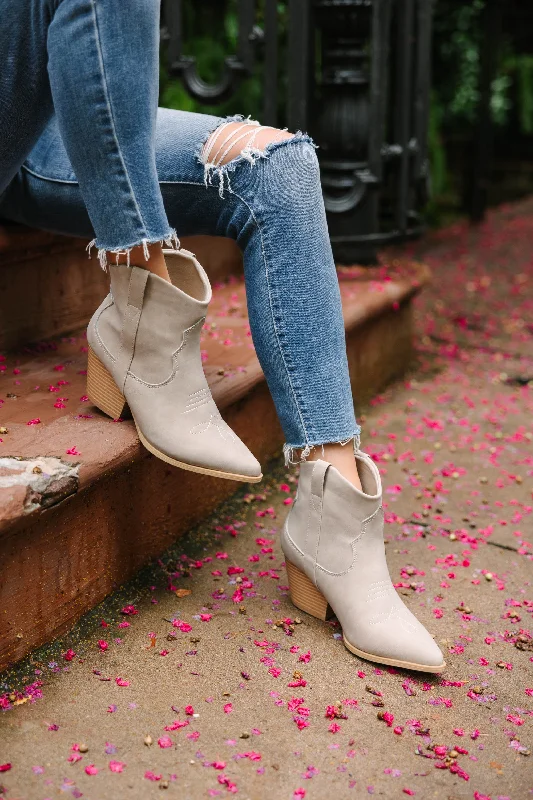 Can't Stop Gray Western Booties