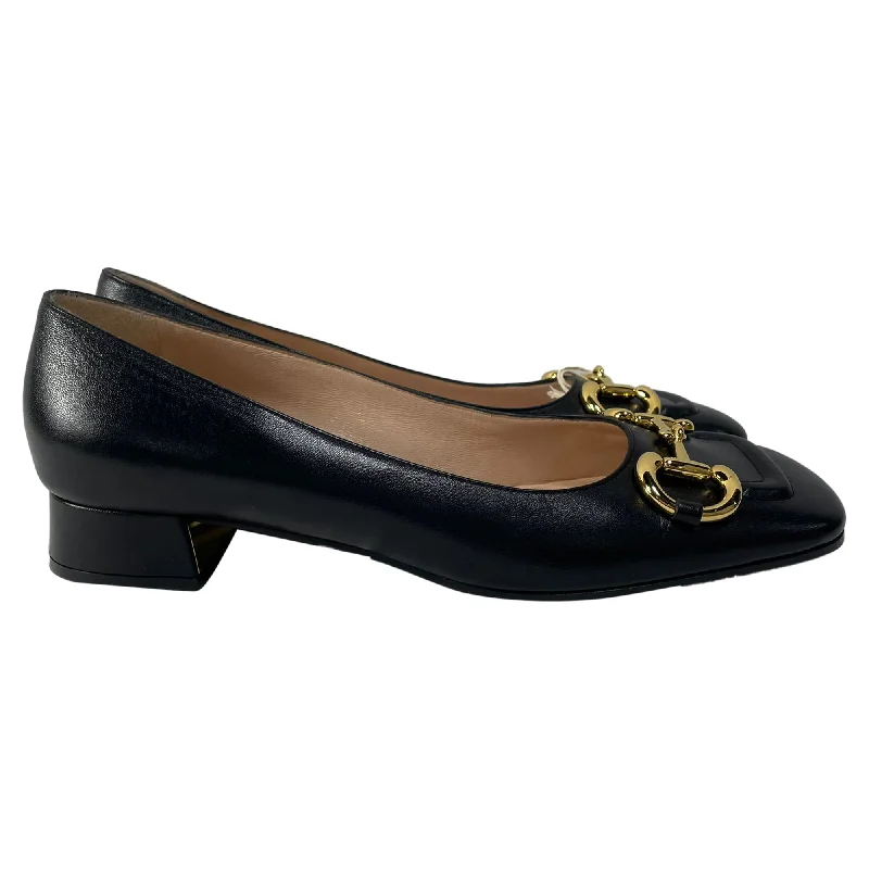 Gucci Horsebit Ballet Flats in Black Leather