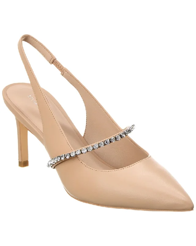 Stuart Weitzman Crystalline 75 Leather Slingback Pump