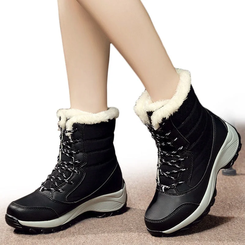 Women Boots Winter Shoes Women Snow Boots Women Plus Size Hot Platform Boots Winter Female Warm Botas Mujer 2018 White Booties