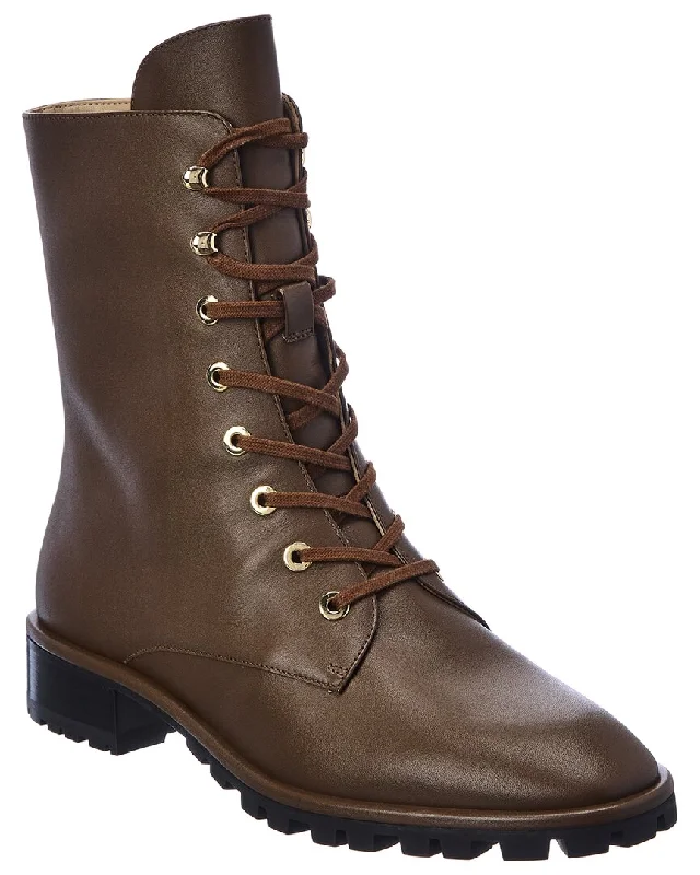 Stuart Weitzman Laine Leather Combat Boot