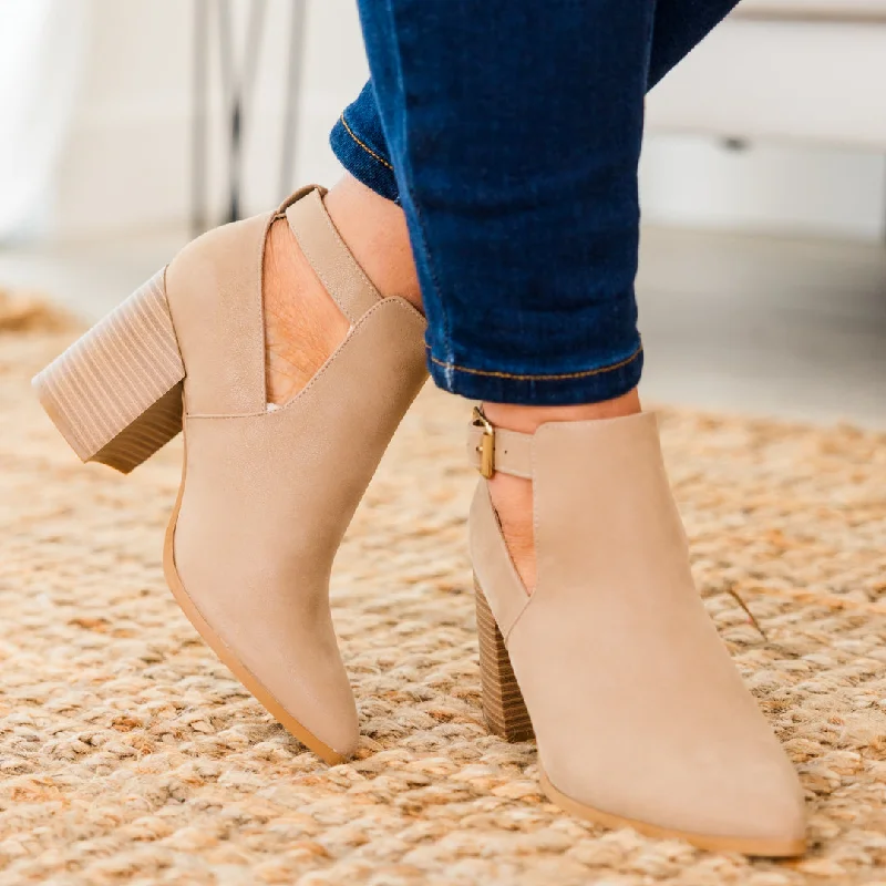 Lost Your Chance Booties, Taupe