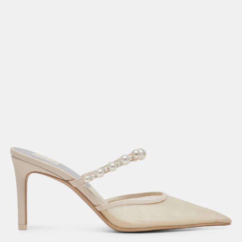 Kaysie Pearl Heels Ivory Mesh