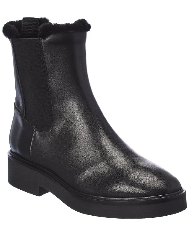 Stuart Weitzman Alpine Cozy Leather & Shearling Chelsea Boot