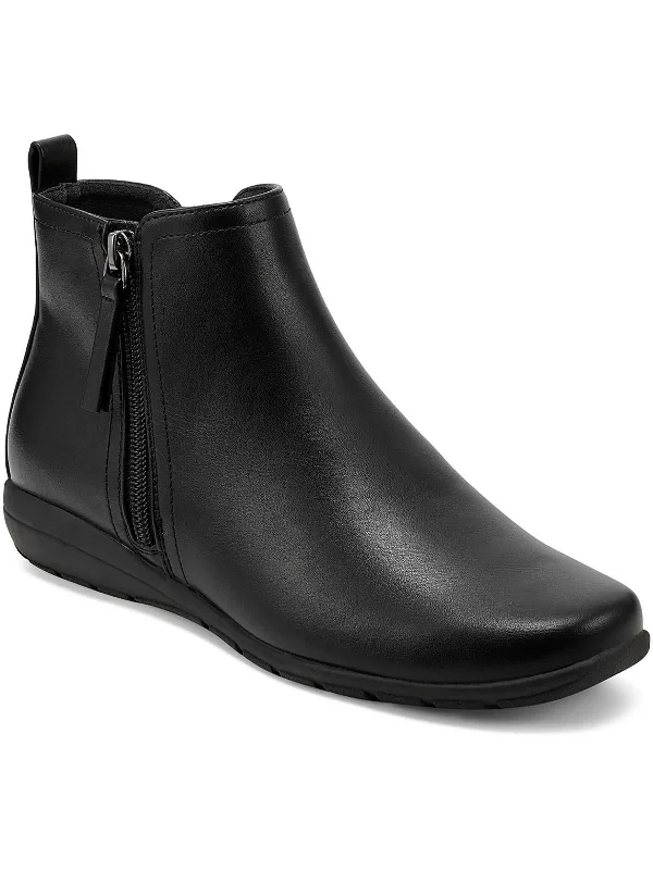 Womens Faux Leather Ankle Booties