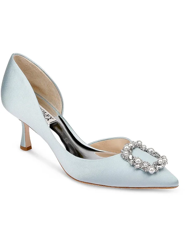 Fabia Womens Satin Embellished Pumps