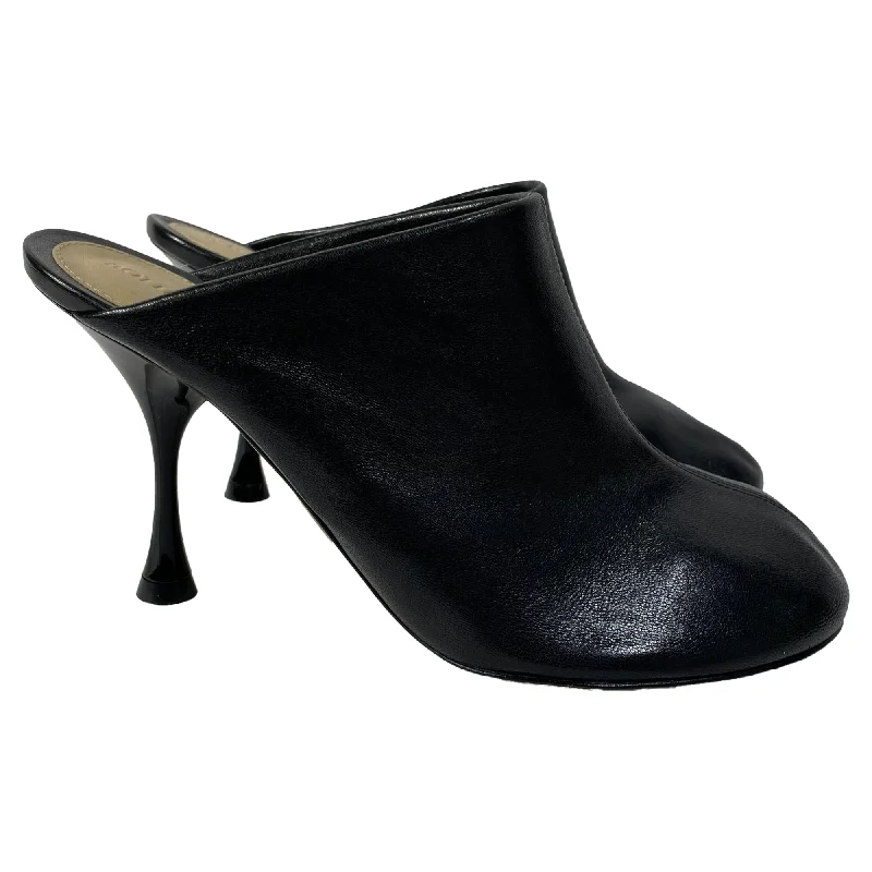 Bottega Veneta Dot Sock Mules in Black Lambskin Leather