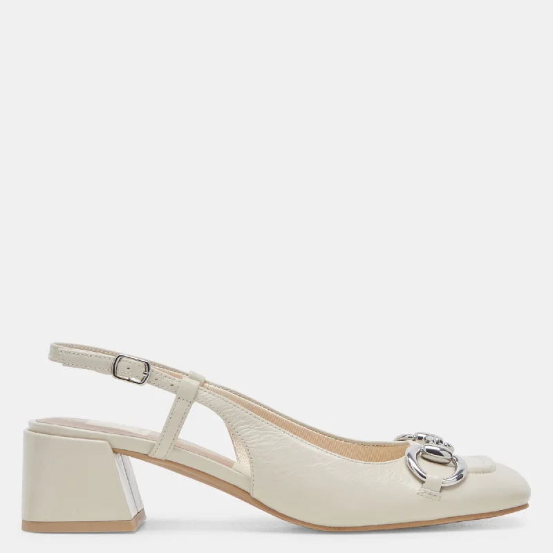 Melli Heels Ivory Crinkle Patent