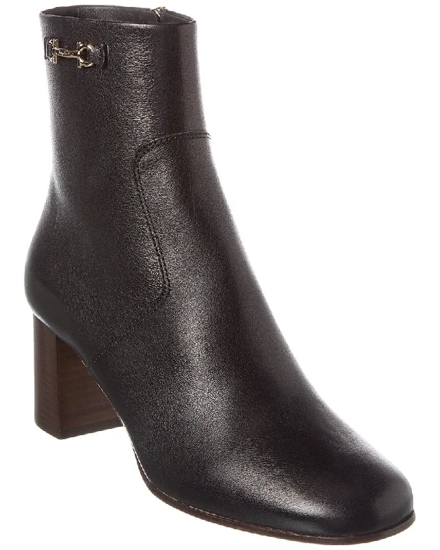 Ferragamo Otello Leather Bootie