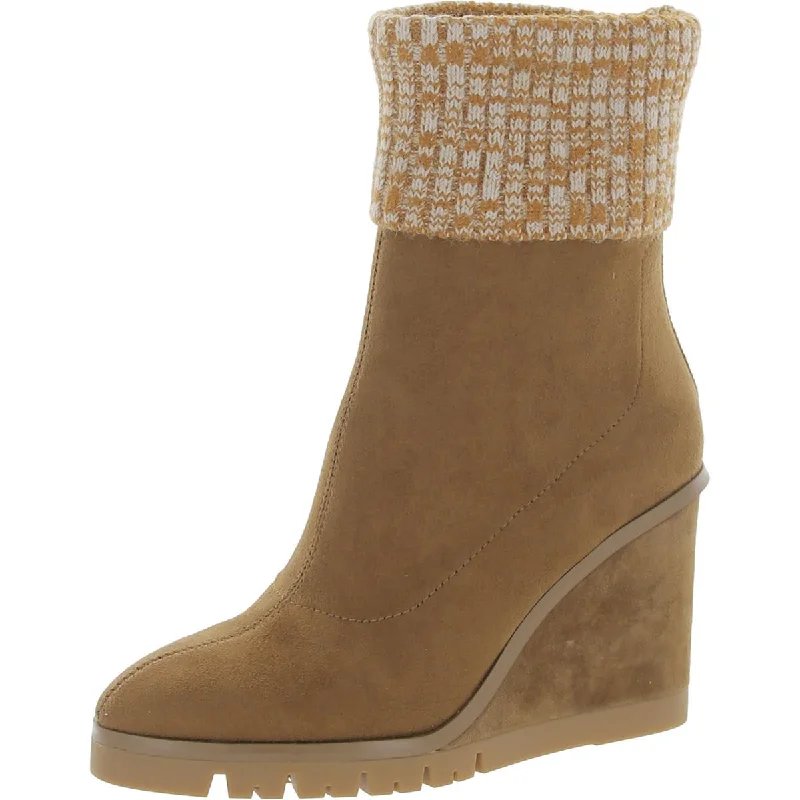 Sindie Womens Knit Cuffed Booties