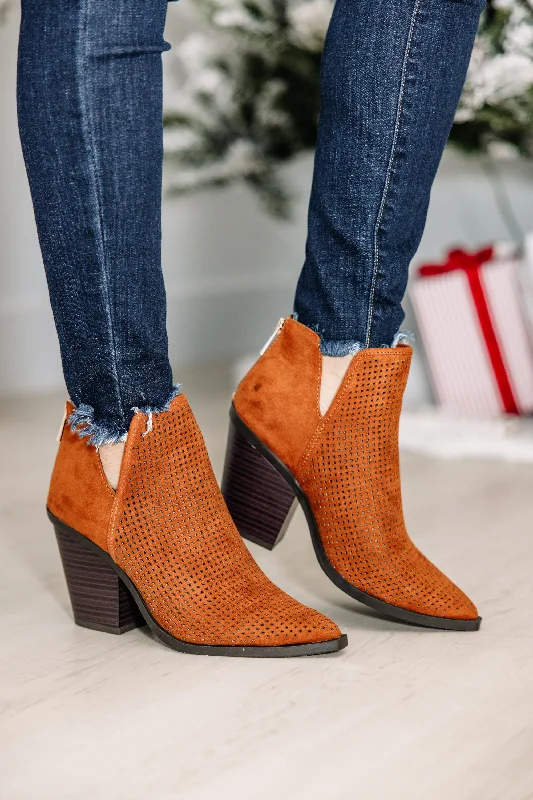 Break It Up Camel Brown Heeled Booties