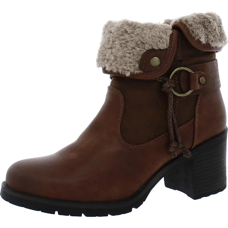 Doja Womens Faux Leather Booties