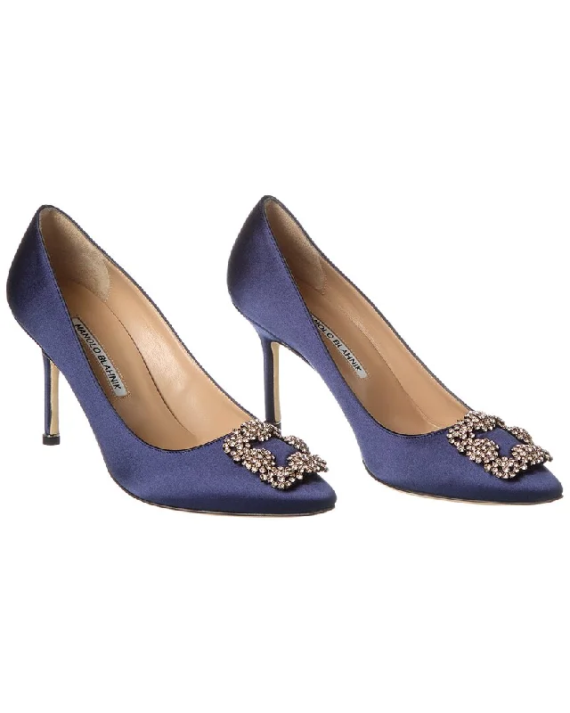 Manolo Blahnik Hangisi 90 Satin Pump (Authentic Pre-Owned)