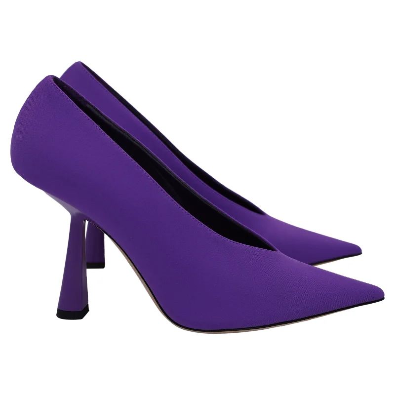 Jimmy Choo Maryanne 100 Pointed Pumps in Violet Satin