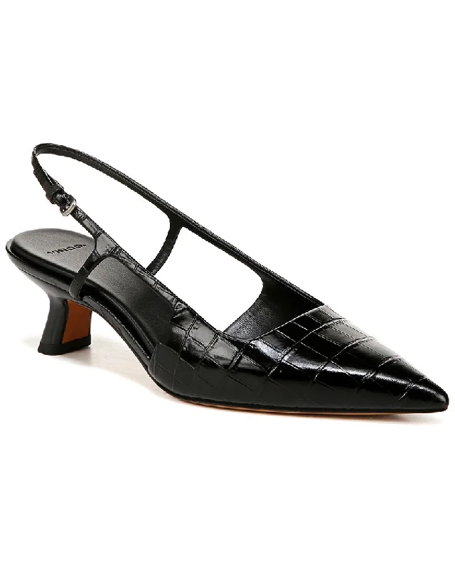 Vince Bianca Leather Slingback Pump