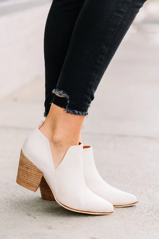 Be There Sand White Side Cut Booties