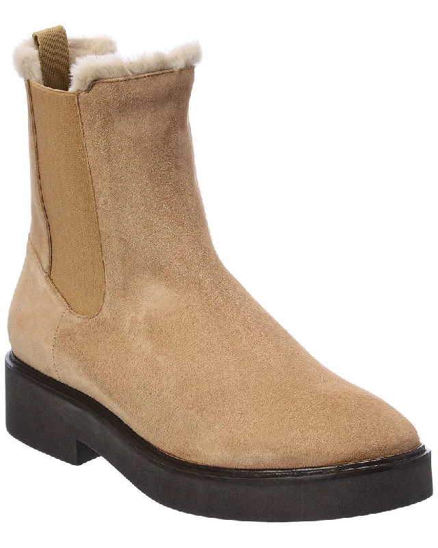 Stuart Weitzman Alpine Cozy Suede & Shearling Chelsea Boot