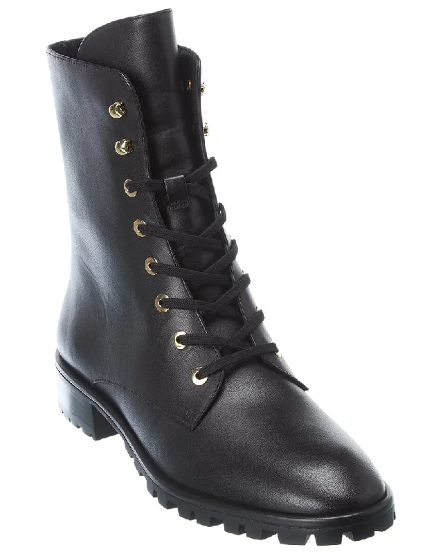 Stuart Weitzman Laine Leather Combat Boot