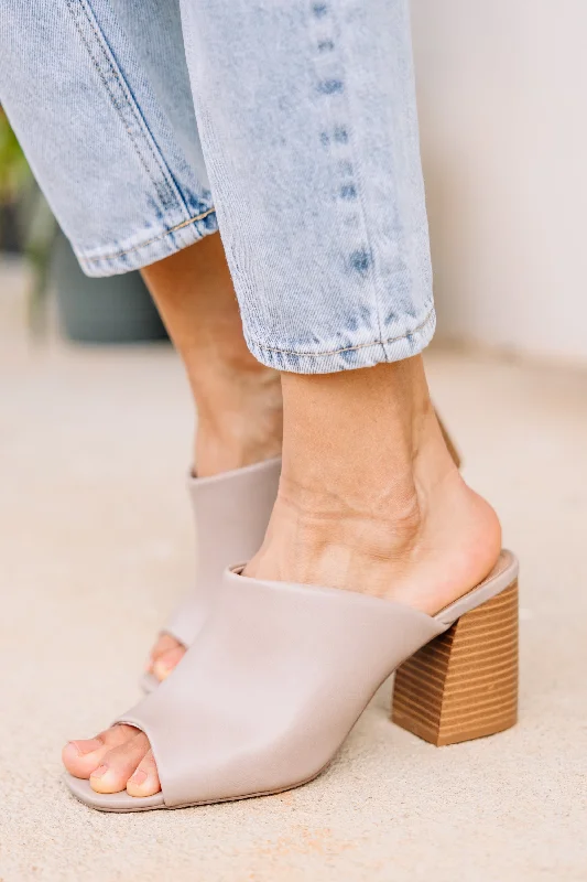 Give It Your All Taupe Brown Mule Booties