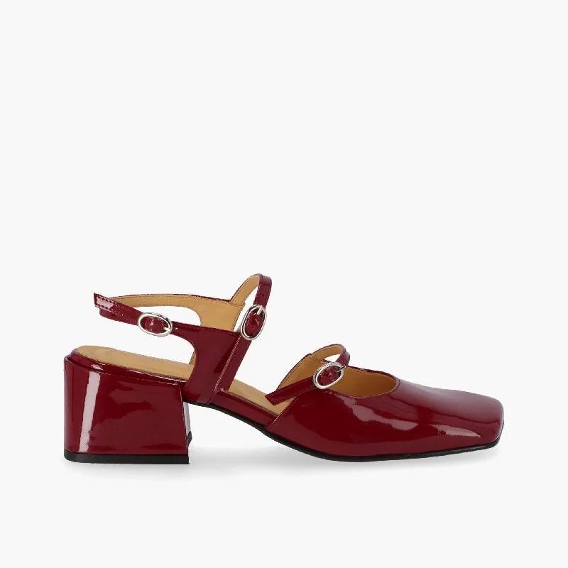 Withnee Onix Burgundy Leather Pumps