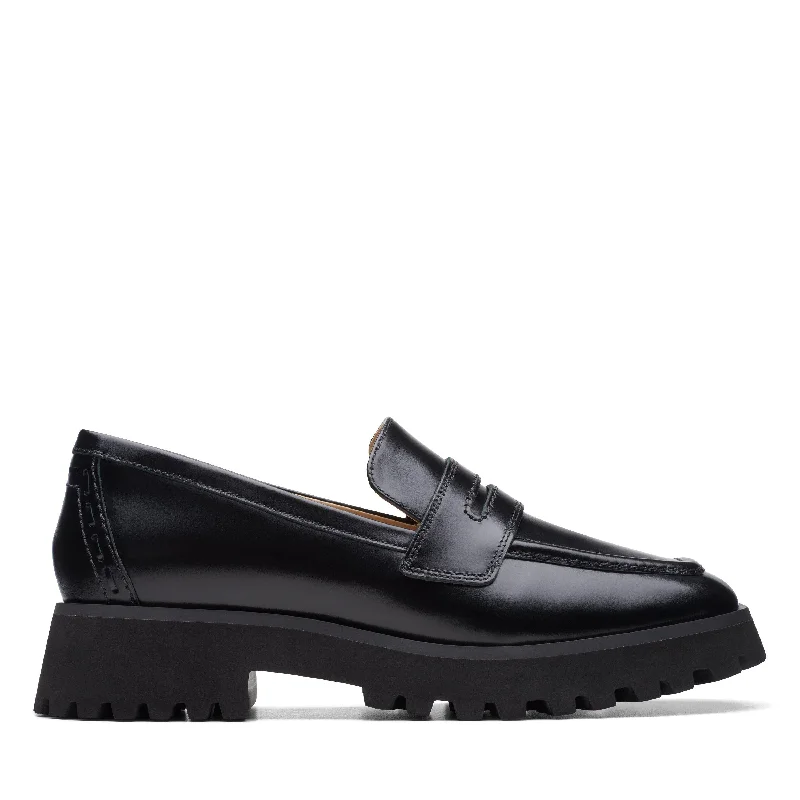 Clarks Stayso Edge in Black Leather