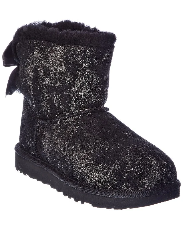 UGG Mini Bailey Bow Glimmer Suede Boot